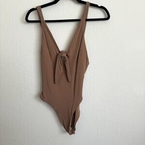 Tiger Mist Neutral Tan Ribbed Bodysuit